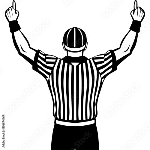 American Football Referee Touchdown Silhouette Vector – Sports Official Hand Signal Icon