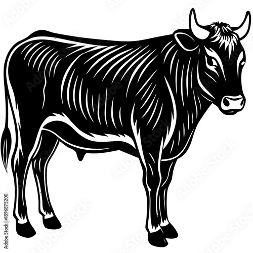 Black Beef Steak Silhouette Vector – Raw Ribeye Meat Cut Culinary Icon