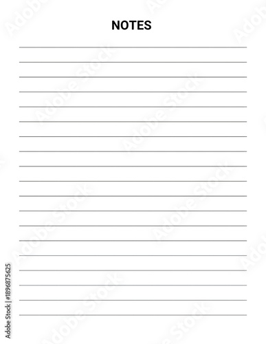 Blank Lined Notes Page With Title lined paper writing pad