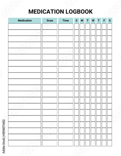 Medication Logbook Template With Daily Tracking tracker