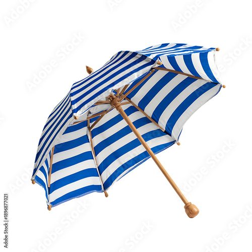 Photo Of Open Blue And White Striped Umbrella Accessory png