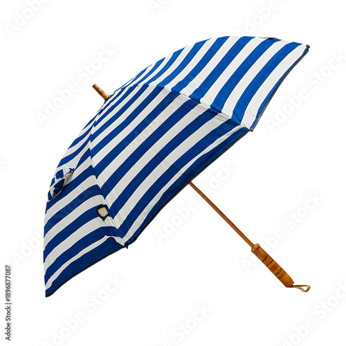 Photo Of Open Blue And White Striped Umbrella Accessory png