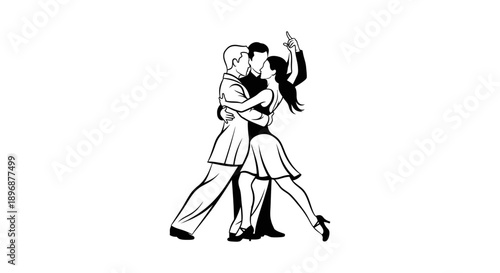 passionate throuple dance illustrating a sensual three-person tango embrace ideal for concepts of polyamory relationship diversity and expressive movement