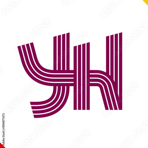 Parallel line monogram initial logo, combination of letter Y and OOO. Idea and inspiration for branding, company and corporation name abbreviation. personal and commercial purpose.