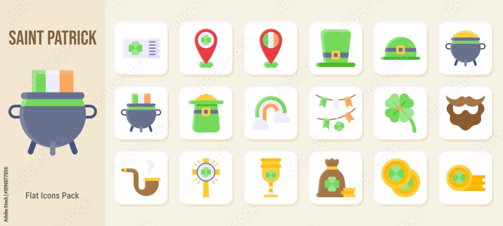 Fototapeta premium Saint Patrick’s Day Icons Pack
