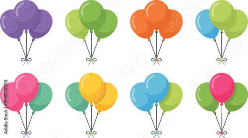 Festive Floating Balloons Vector Illustration Collection for Events