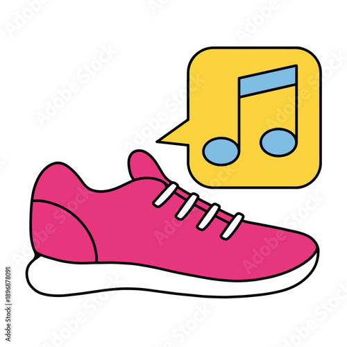 shoes and music notes vector