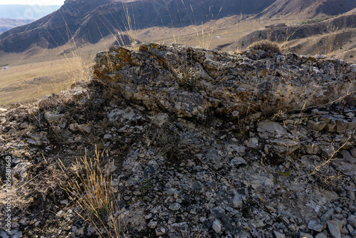 Stone in mountain peak