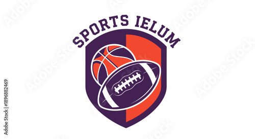 Sports Ielum Logo Featuring Basketball and American Football.