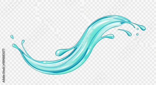 Dynamic Splash of Blue Liquid in Motion, Artistic Representation, Vector Illustration