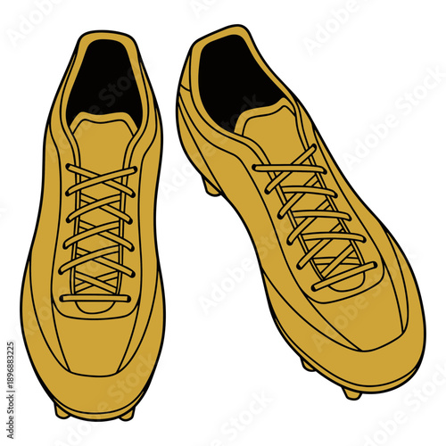 Yellow Soccer Cleats Illustration