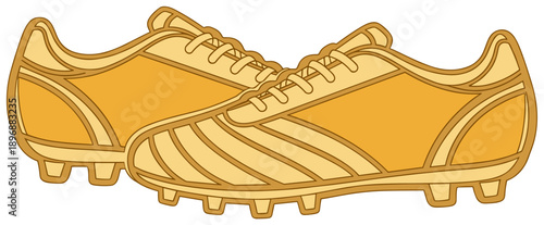 Classic Yellow Soccer Cleats Illustration