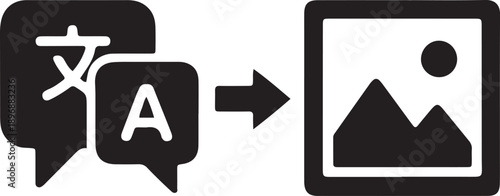 Text to Image Generation and Cross-Modal AI Vector Icon