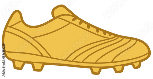 Classic Golden Soccer Cleat Illustration