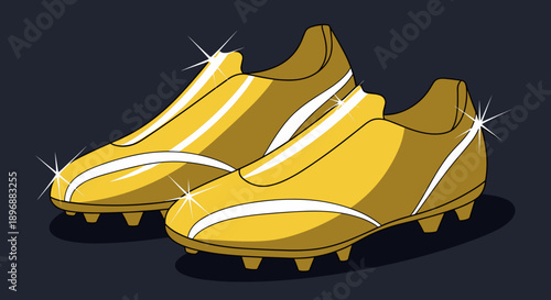 Golden Soccer Cleats with Sparkles