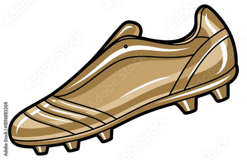 Brown Soccer Cleat Illustration