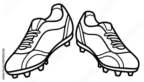 Classic Soccer Cleats Illustration