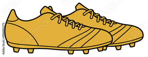 Golden Soccer Cleats Illustration