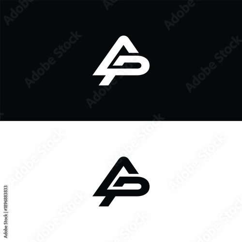 Letter AP or PA Monogram Logo Vector Template