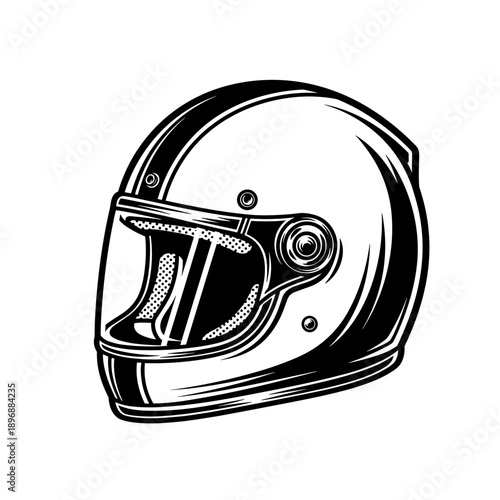 Vintage Motorcycle Helmet Illustration for Safety and Style.