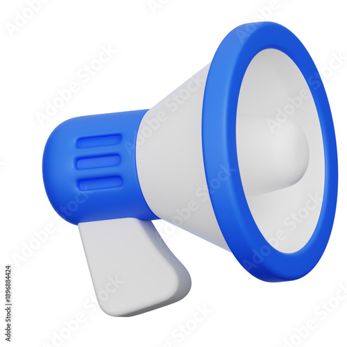 3D Megaphone Icon - Symbol of Announcement, Communication and Promotion