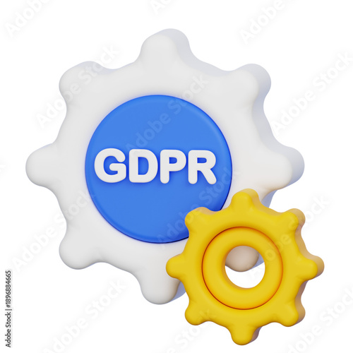 GDPR compliance and data protection concept with interlocked gears