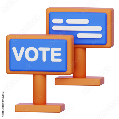 Election billboards with the word VOTE displayed, encouraging civic participation