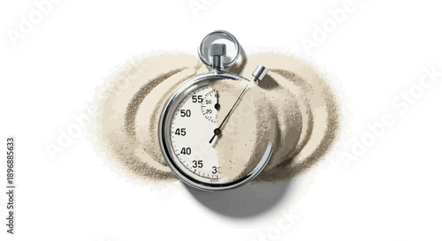 Stopwatch time management concept representing productivity, deadline control, efficiency, performance measurement, speed optimization, work planning, time tracking, business performance, goal managem