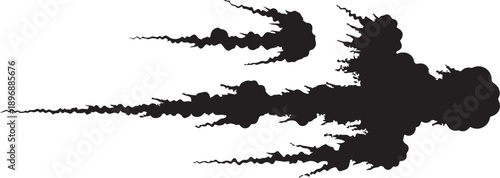 Black ink splatter on white background abstract art design