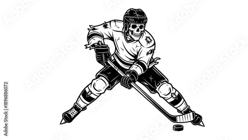 Hockey Player Skeleton in Action.