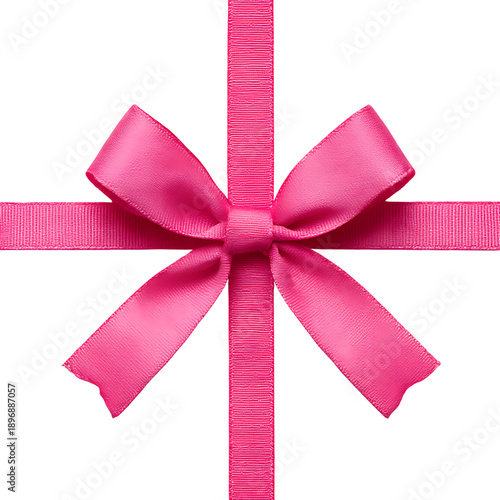 Pink ribbon bow gift wrapping present decoration png 