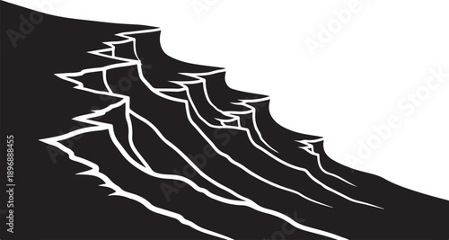 Staircase leading up to a bright white empty space