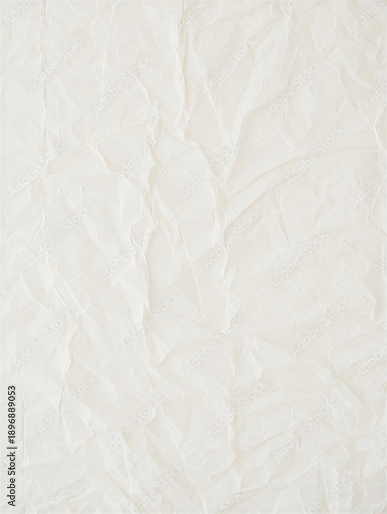 Obraz premium Crumpled white paper texture with a subtle pattern and depth. Ideal for backgrounds, overlays, and creative designs.