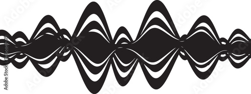 Black and white abstract sound wave graphic illustration design
