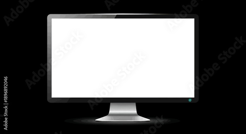 Modern computer monitor displaying a crisp white screen, perfect for your custom digital content and designs