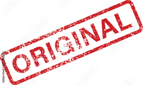 A vibrant red grunge rubber stamp impression clearly shows the word PACKED diagonally on a pristine white surface