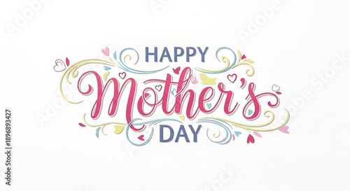 happy mothers day colorful text design
