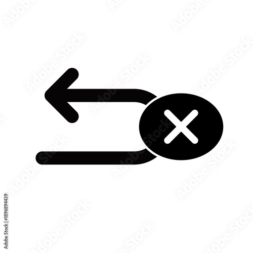 リターン不可の矢印アイコン バツマーク付き 差し戻しキャンセル表示