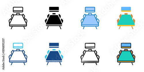 Conference Room icons set multiple style collection. Editable stroke 
