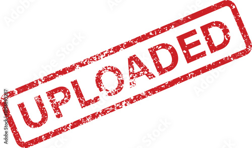 Red rectangular stamp displaying the word UPLOADED in a distressed textured font on a white background