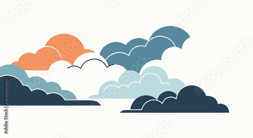 Colorful Clouds in the Sky Illustration.