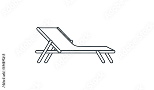 Modern Deck Chair Sunbed Editable Vector Icon