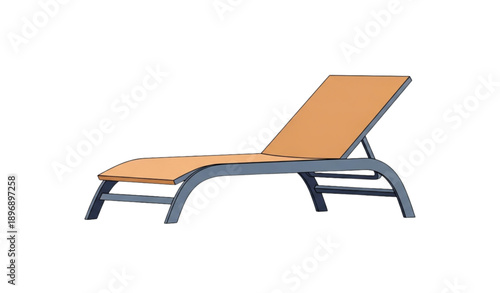 Minimal Sun Lounger Deck Chair Vector Icon