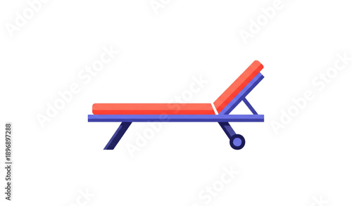 Trendy Outdoor Sunbed Deck Chair Vector Icon