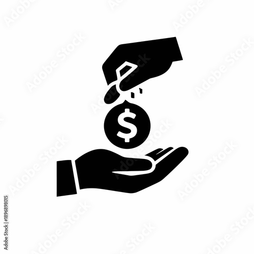 Businessman receiving money with outstretched hand in financial transaction