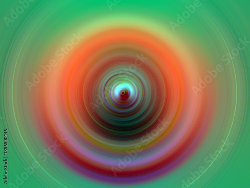 Abstract background with multicolored swirl on green background.