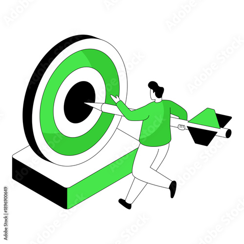 Editable design illustration of business target 