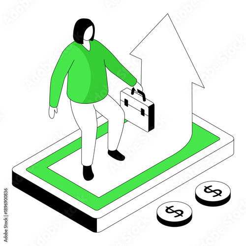 A beautiful design illustration of career progression 