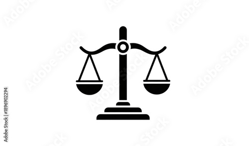 Balance Scale Justice Glyph Icon Vector