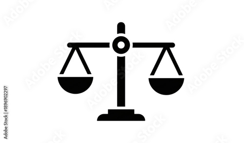 Minimal Balance Scale Legal Glyph Vector Icon